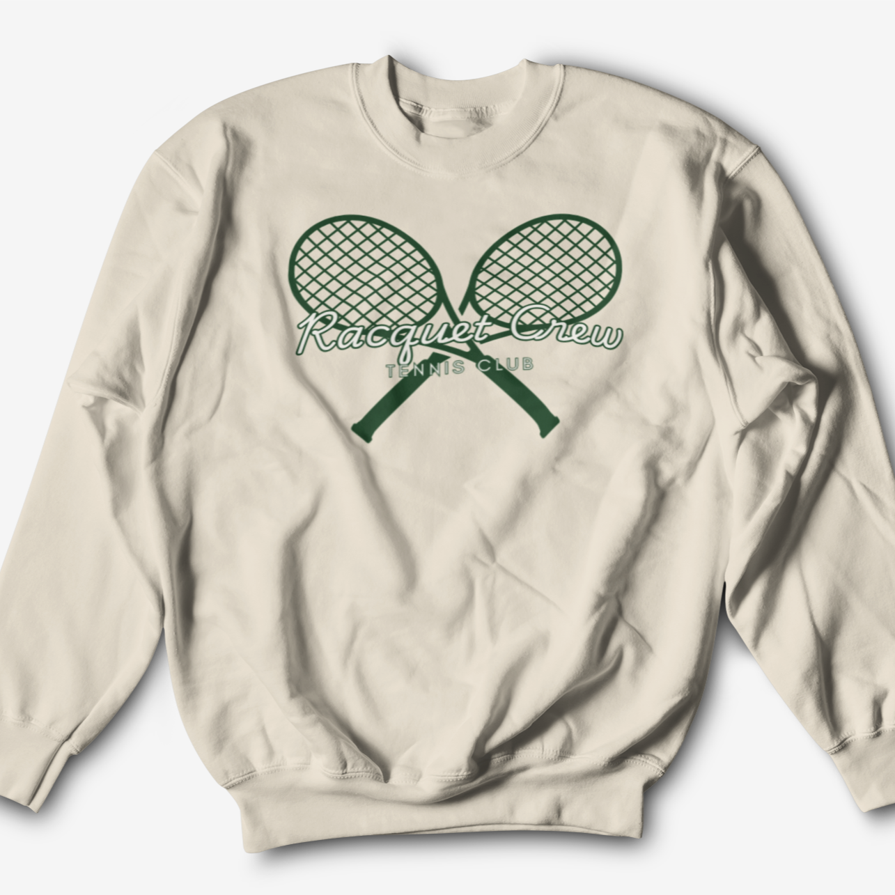 RACQUET LOGO CREWNECK - TAN